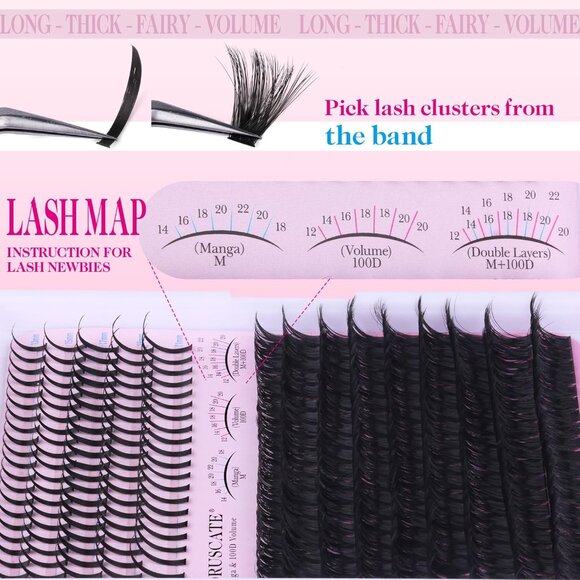Luxury 100D Lash Clusters 12-20mm: Handmade Spiky Extensions for Bold Eyes - Picture 6 of 7